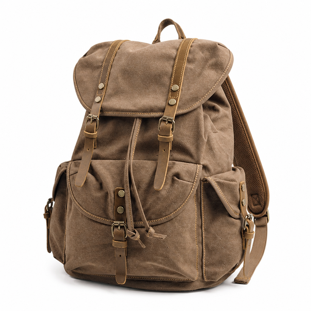 Durable Canvas Backpack (Padded Straps & Solid Buckles)