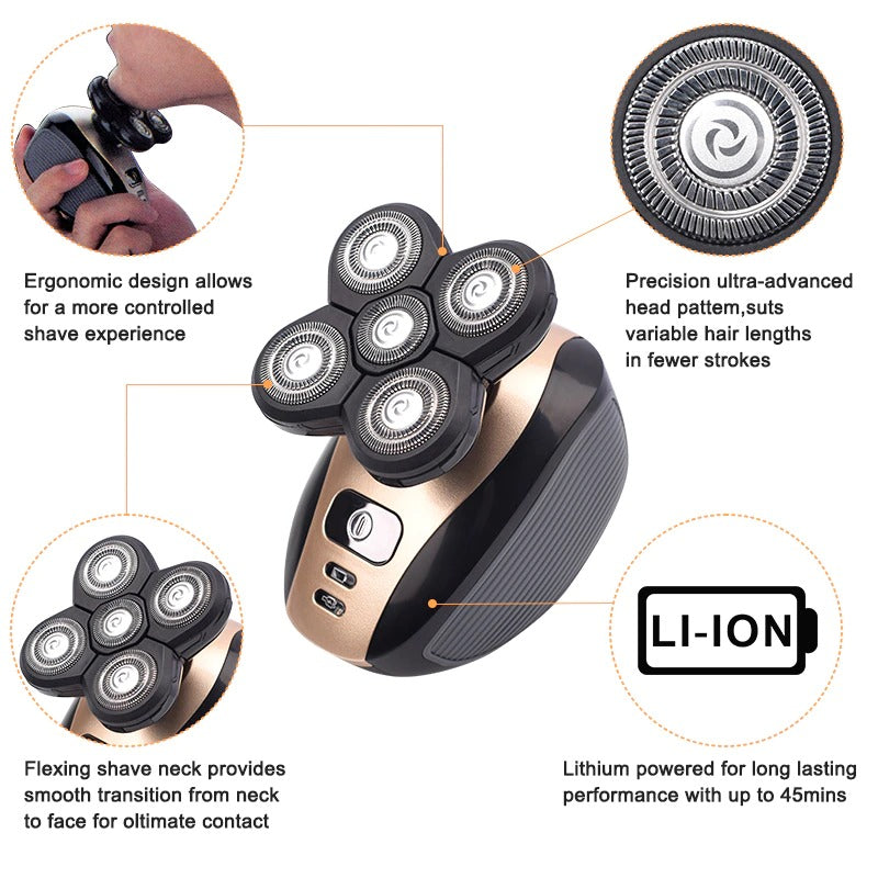 Men's Electric Bald Head Shaver & Grooming Kit
