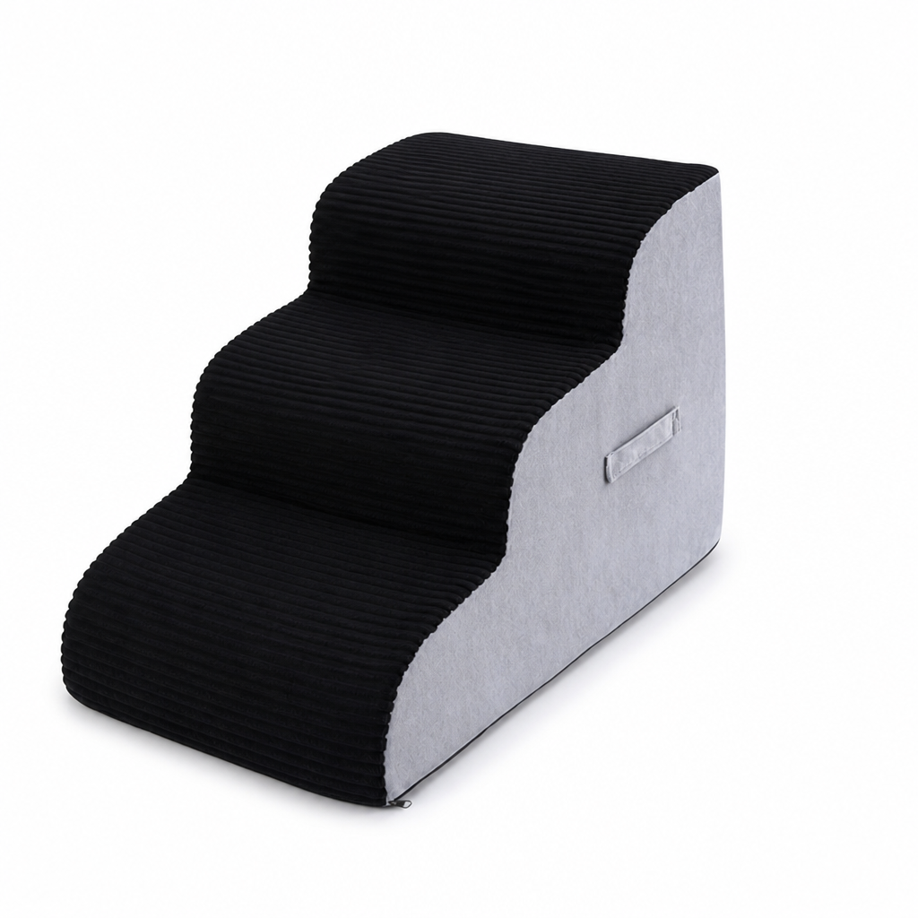 High-Density Foam Non-Slip Extra-Wide Pet Stairs (3-Tier)