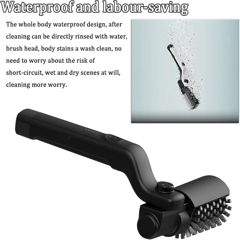 Rechargeable Electric Grill Brush with Rotating Bristles & 2 Heads