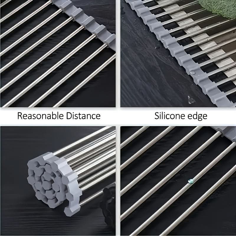 Collapsible Stainless Steel Dish Drainer Rack