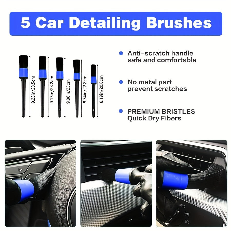 28-Piece Brush Set for Automatic Car Washing with Drill Attachments and Bag
