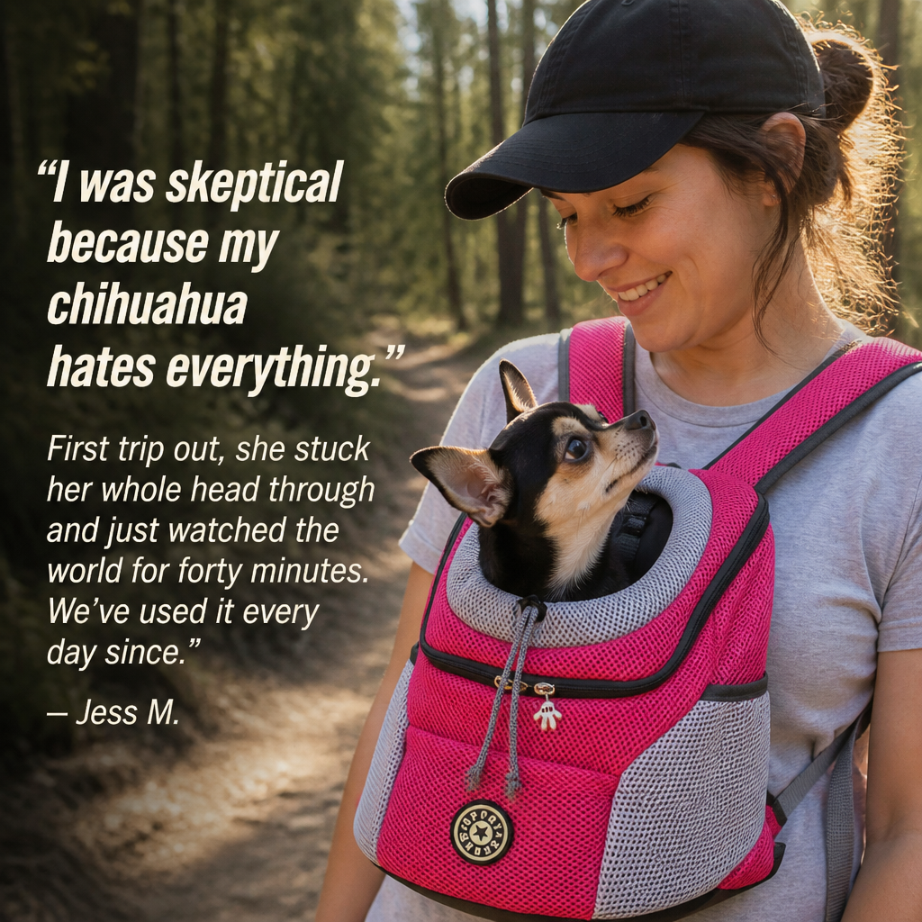 Tailmate™ — Hands-Free Small Dog Carrier for Every Walk, Hike & Errand