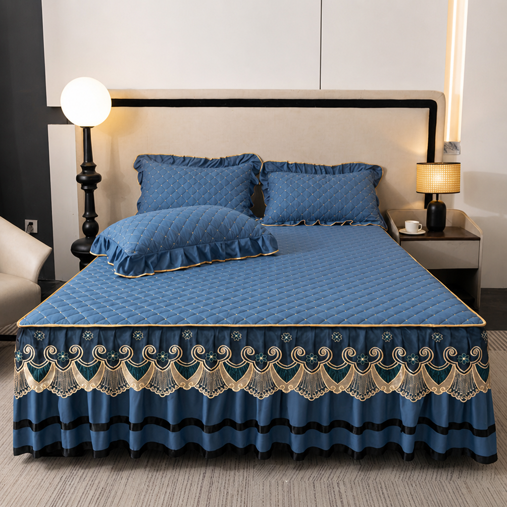 LuxeRuffle™ — Transform Your Bed into a Cloud of Cozy Elegance That Never Slips or Slides