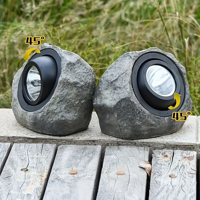 Solar-Powered Rock Garden Light for Outdoor Decoration