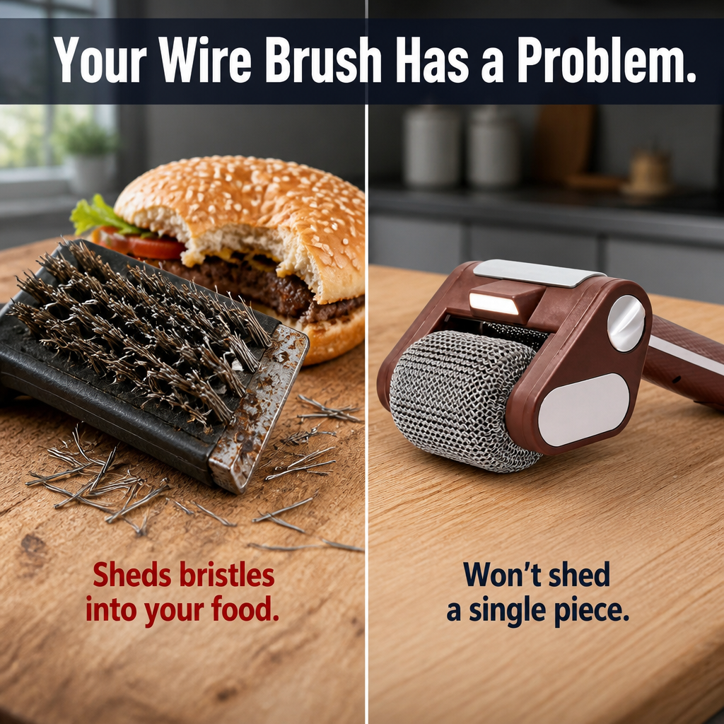 GrillGleam™ — Remove Stuck-On Grease Fast Without Leaving Any Loose Bristles