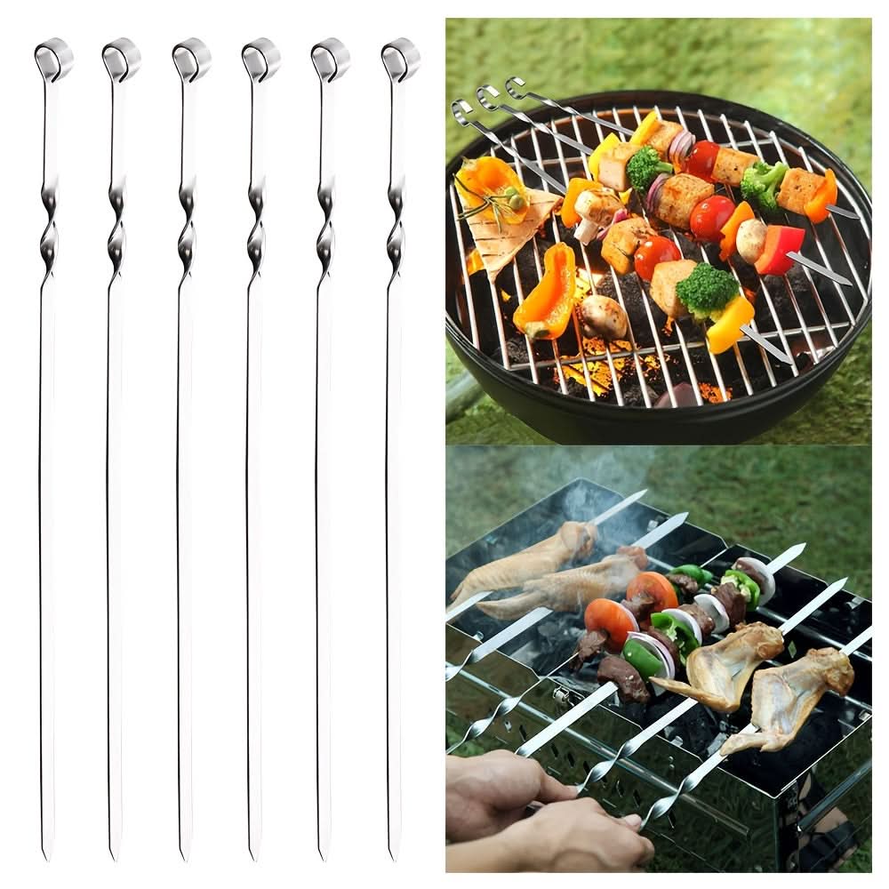 Set of BBQ Skewers with Extended Handles