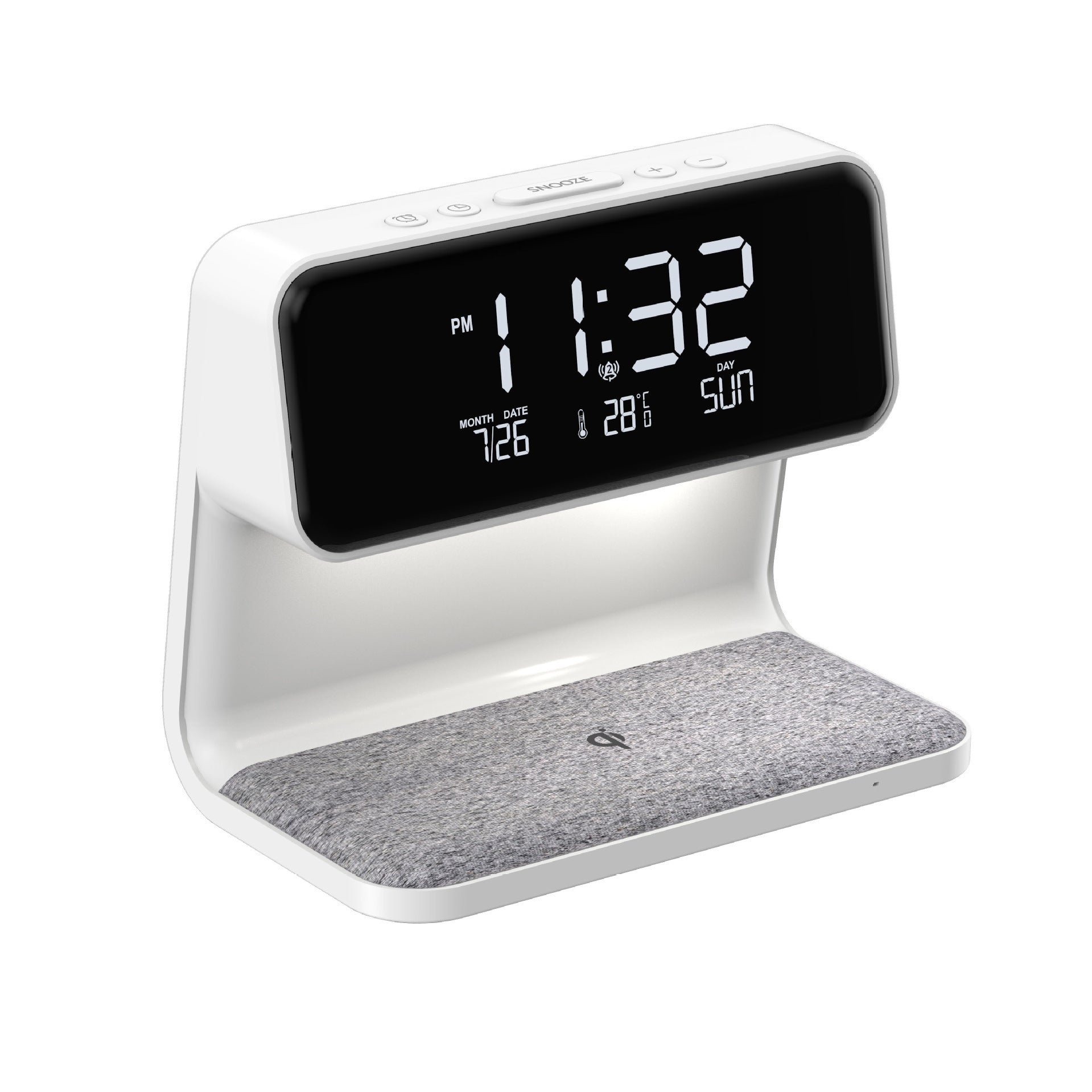 Versatile Nightstand Lamp with Wireless Charging & Clock