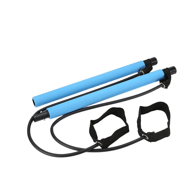 Full Body Home Workout Kit with Resistance Bands and Pilates Bar