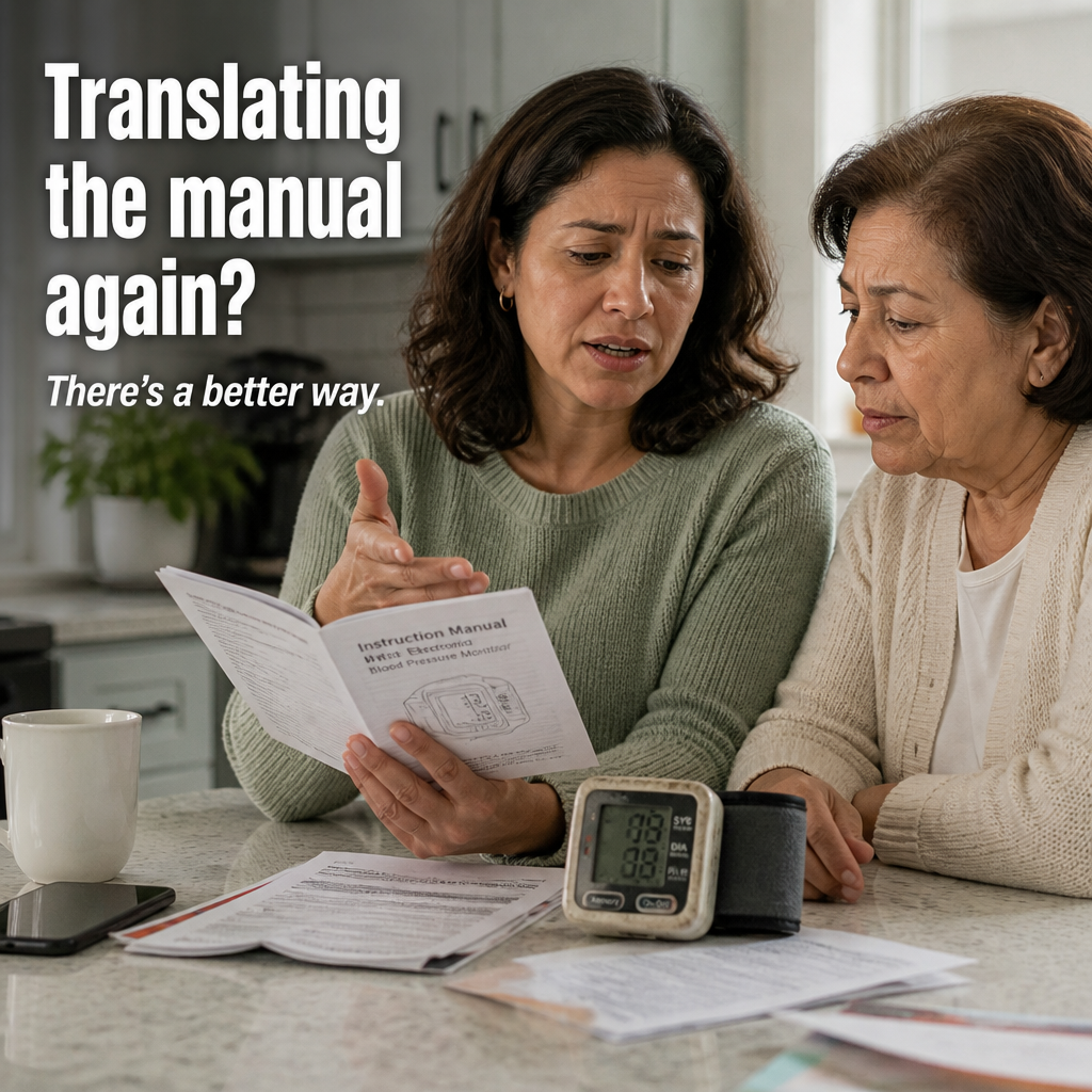 CardioVantage™ — Monitor Your Blood Pressure at Home Using One-Button Spanish Voice Assistance