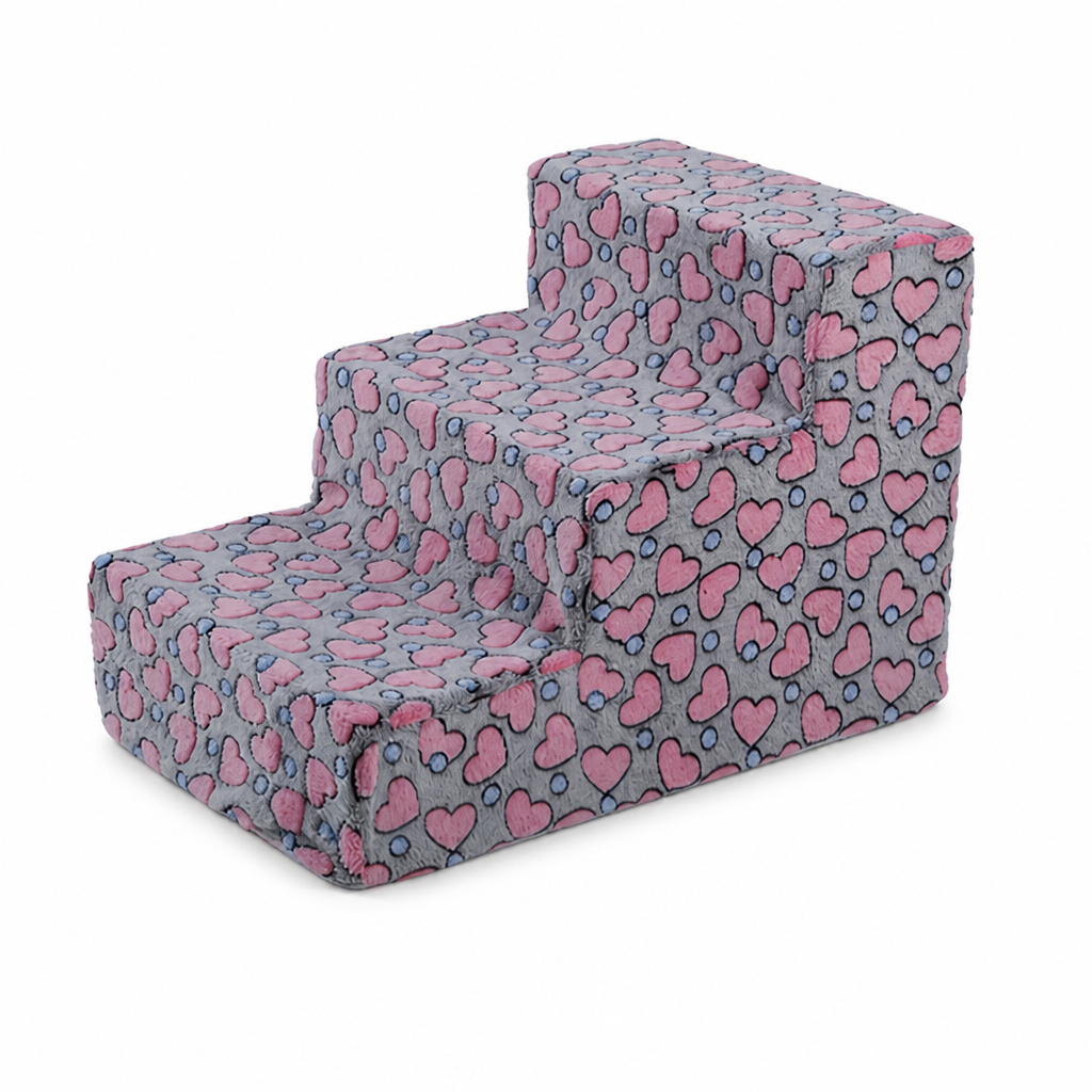 Removable & Washable Plush Pet Stairs (Right-Angle)