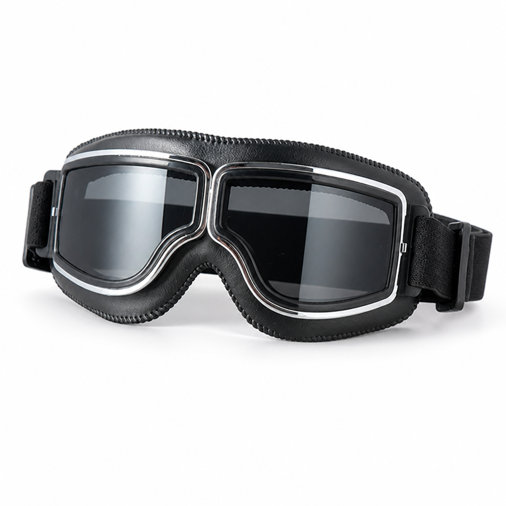 Interchangeable Lenses & Comfort-Padded Motorcycle Goggles