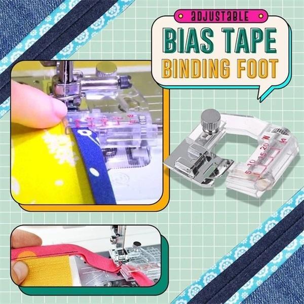 Adjustable Bias Tape Foot for Sewing – 0.5 to 2 cm, Clear Design