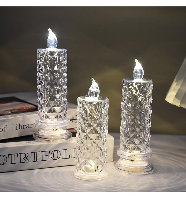 3+1 FREE | LED Crystal Candle Holders – Create Enchanting Atmospheres Safely