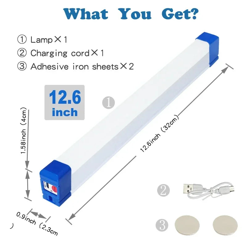 Magnetic LED Tube Light – Battery-Powered