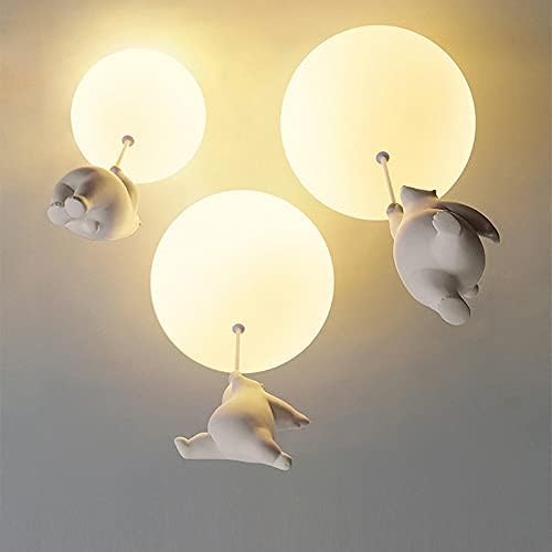 Ceiling Light Featuring Playful Bear Design and Balloon Elements