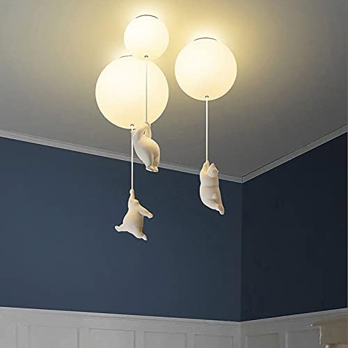 Ceiling Light Featuring Playful Bear Design and Balloon Elements