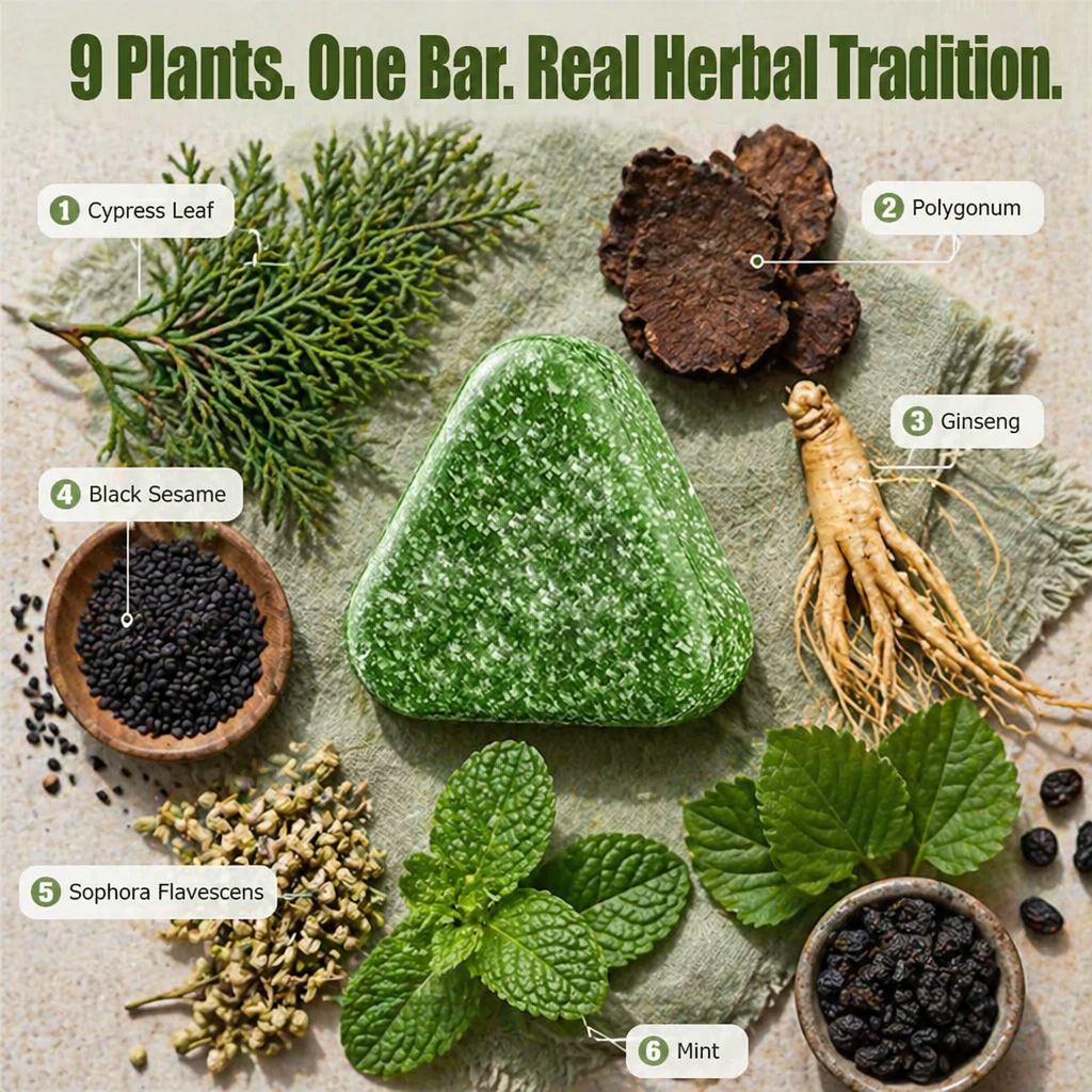 Verdanta™ Botanical Shampoo Bar — Halt Hair Drain & Fortify Roots Using Chinese Herbs