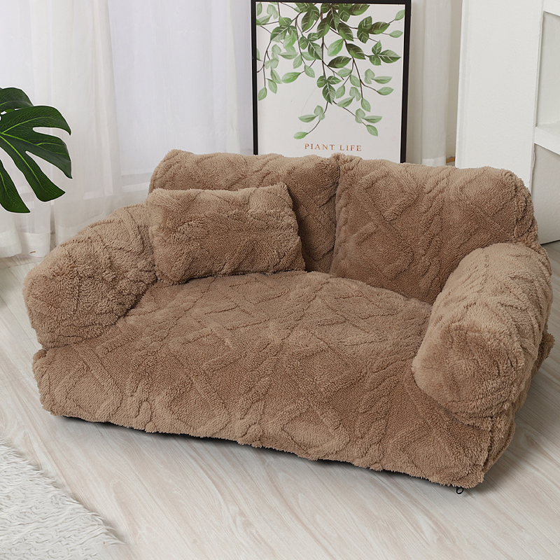 Cozy Sofa Dog Bed with Raised Edge – Soft Plush Design
