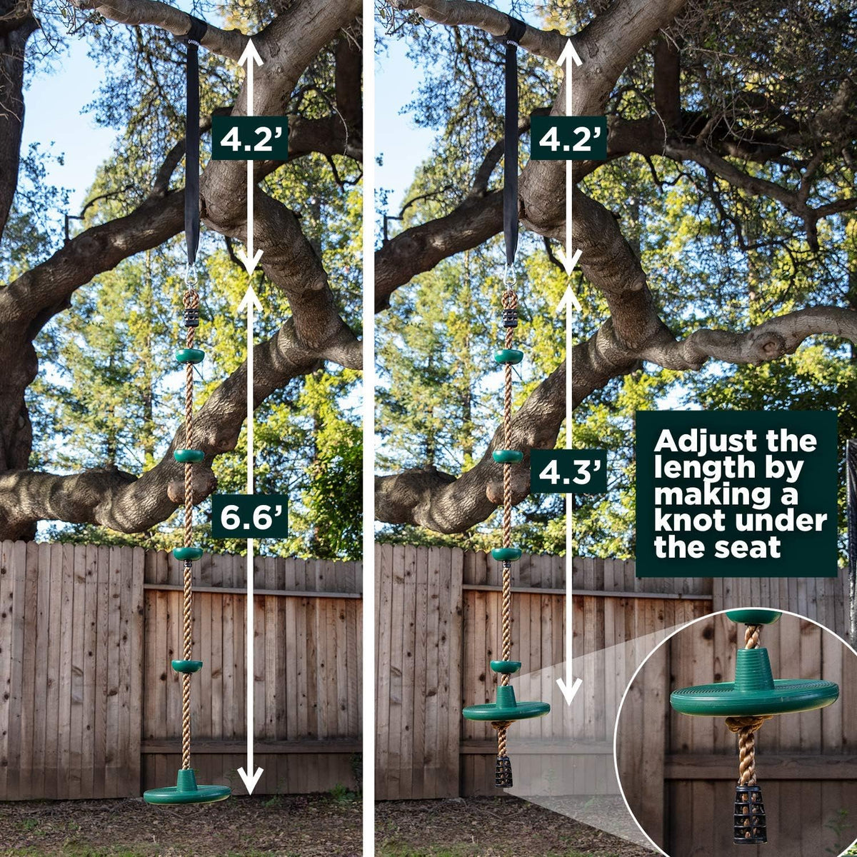 Outdoor Playset with Platforms and Foot Holds – Tree Climbing Rope Swing
