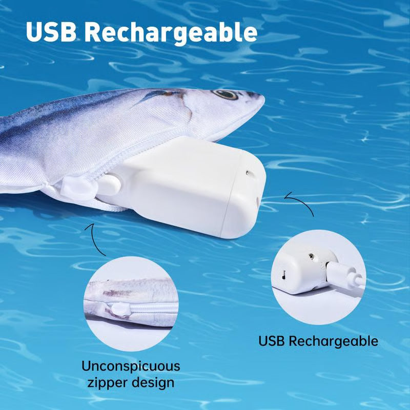 Motion Sensor Cat Toy - Interactive Fish Design