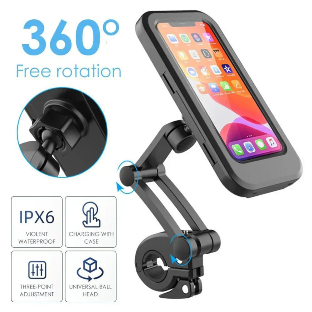 360° Rotating Waterproof Phone Mount for Bicycles