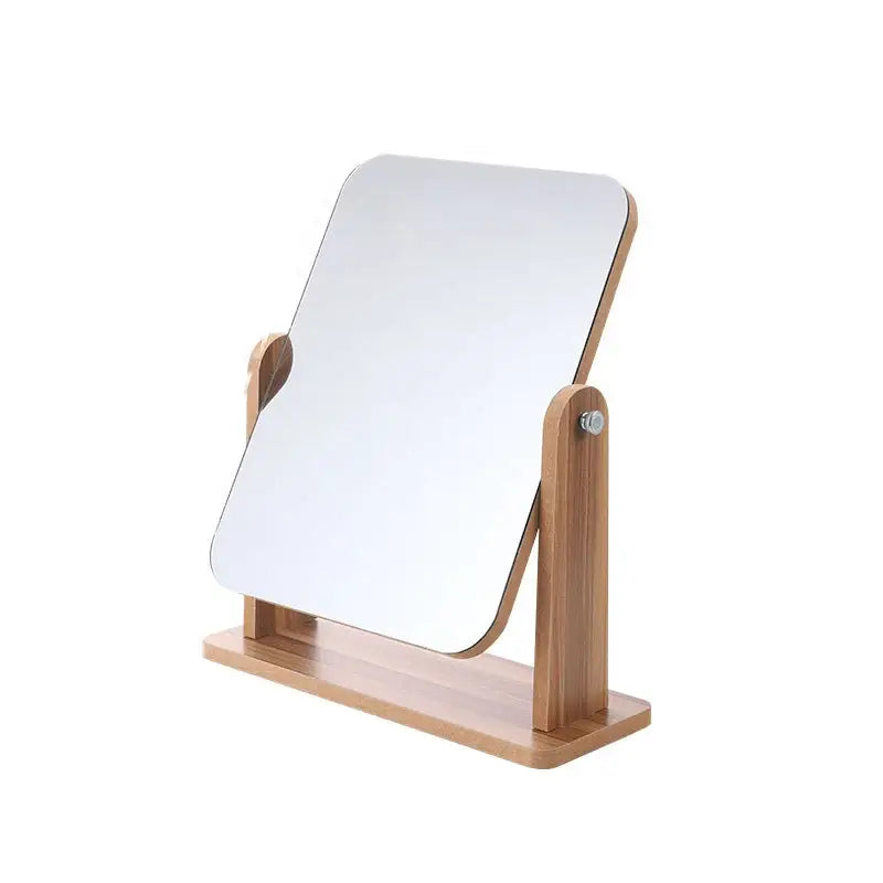 Elegant Wooden Framed Rotating Tabletop Beauty Mirror