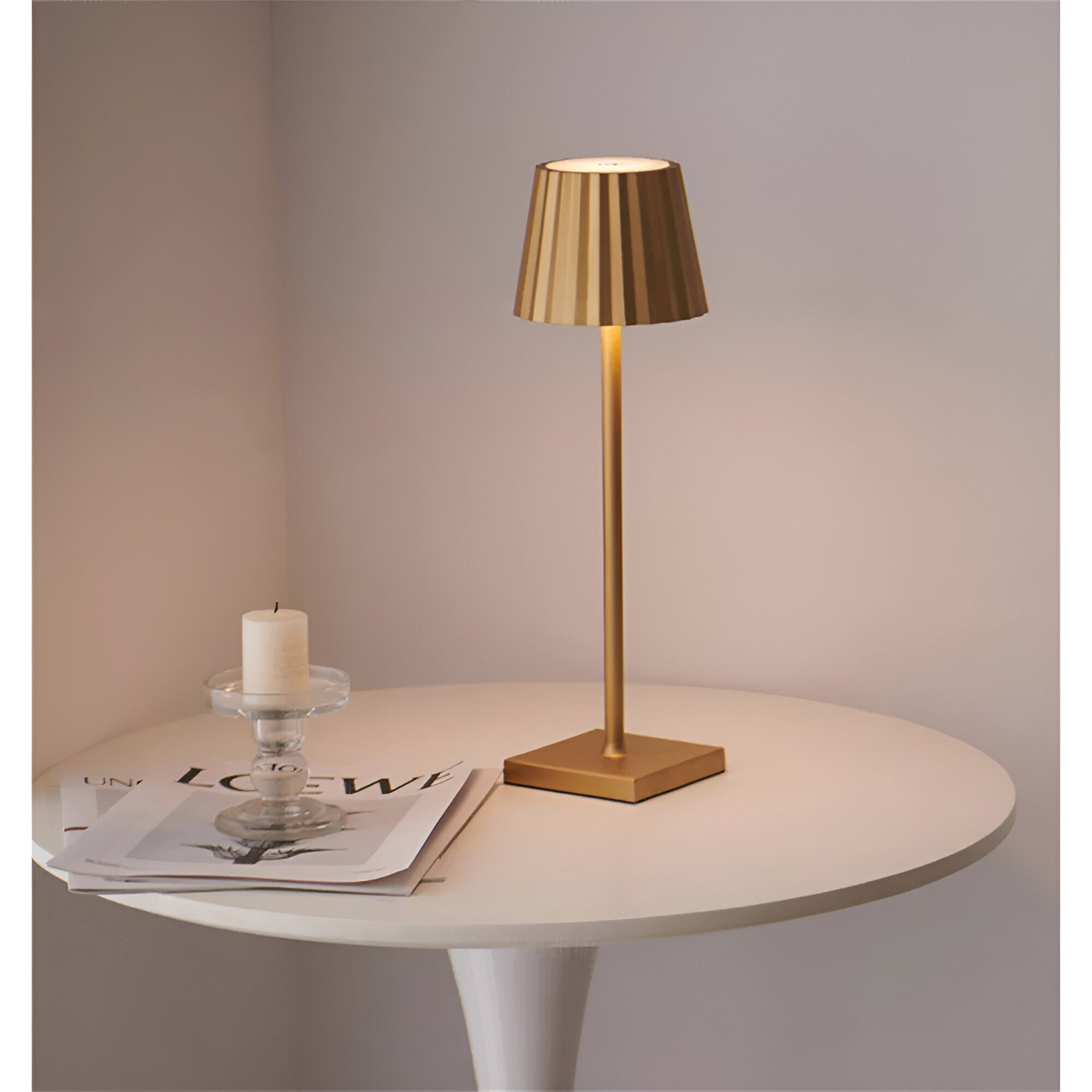 LaminaTouch 2.0 - Modern LED Table Lamp, Wireless, Rechargeable, and Dimmable