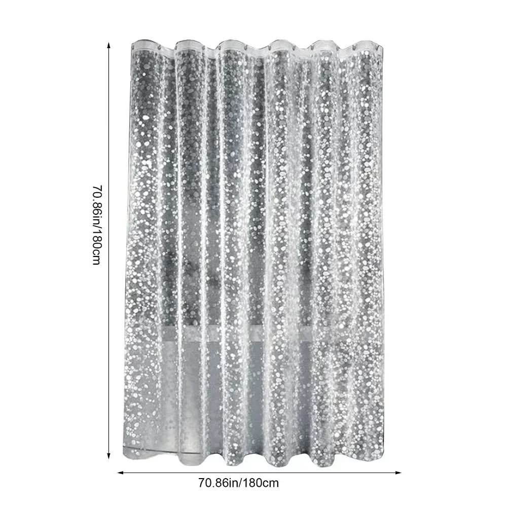 Waterproof Shower Curtain with Pebble Pattern – Clear Design