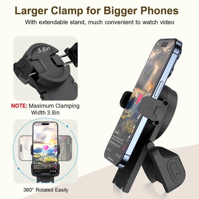 Bluetooth Camera Shutter with Smartphone Grip and 180° Stand Base