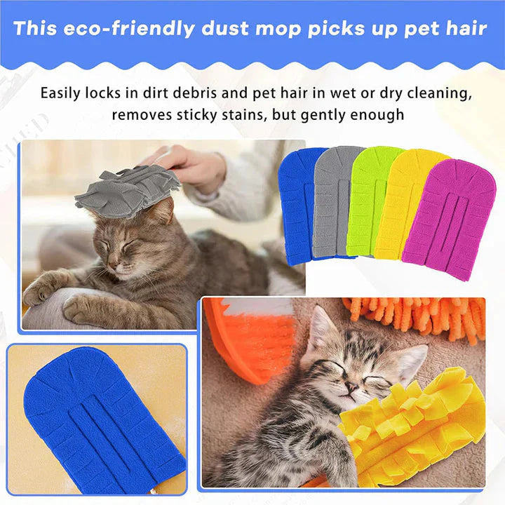 Set of 5 Microfiber Pads for Pet Hair and Dust Cleaning