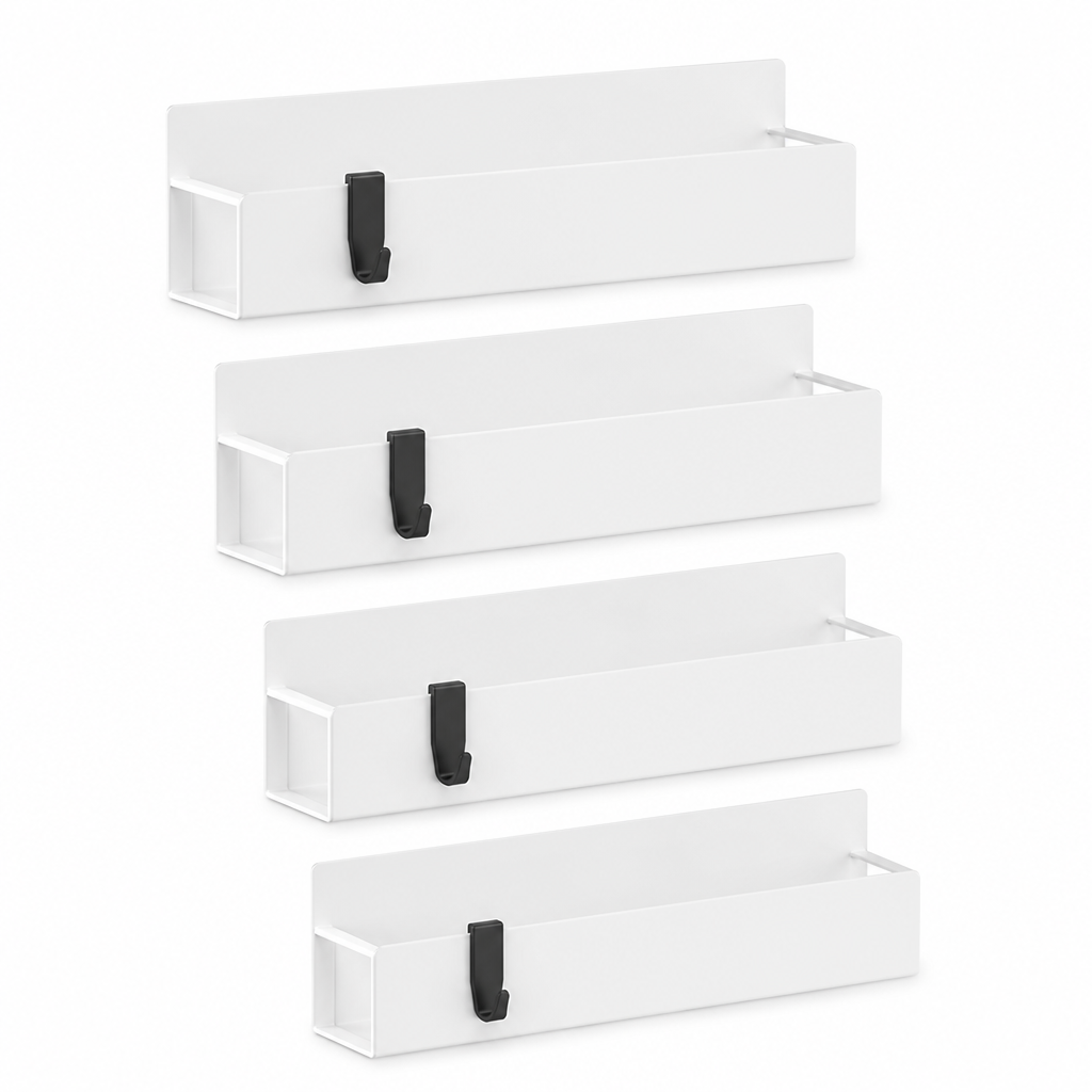 Space-Saving Magnetic Powder-Coated Spice Rack Set (Set of 4)