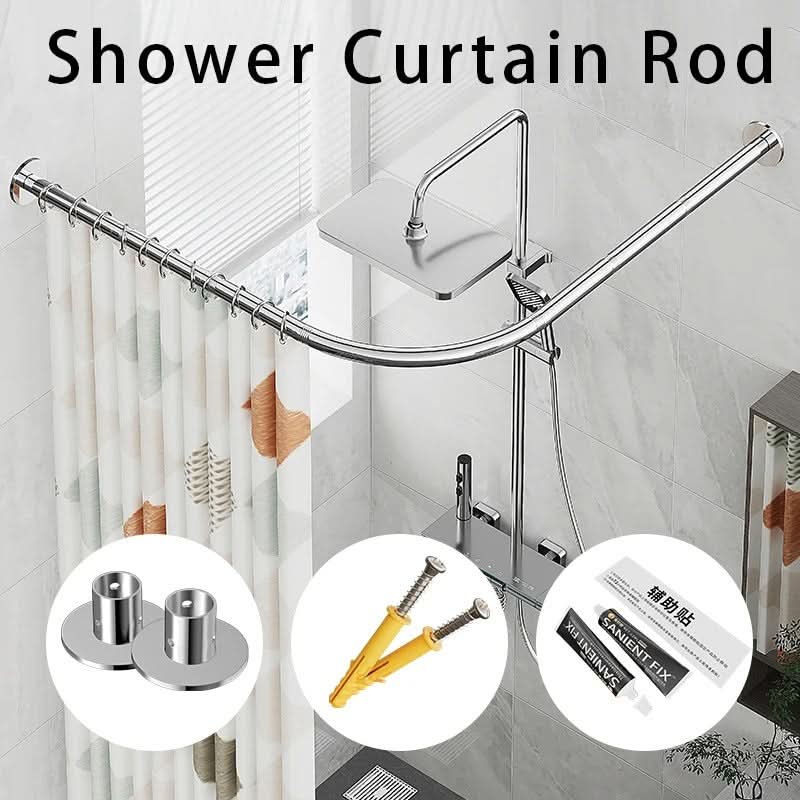 Telescoping L-Shaped Shower Curtain Rod