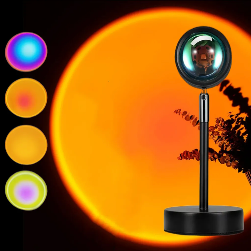 Sunset Lamp | 16 Colors + Remote LED Projector Table Lamp with USB Nightstand Light