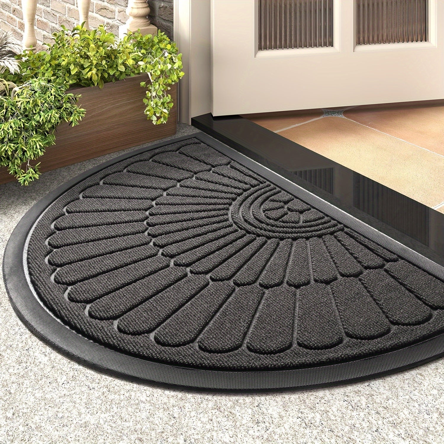 Non-Slip Half-Circle Rubber Mat – Suitable for Indoor and Outdoor