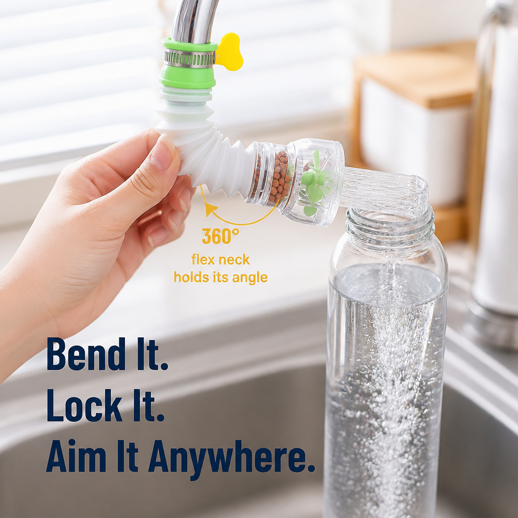 AquaPulse™ — Flex Your Faucet, Smooth the Spray, Stop Countertop Splash