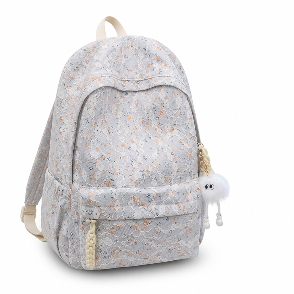Padded Shoulder Straps & Floral Print Backpack