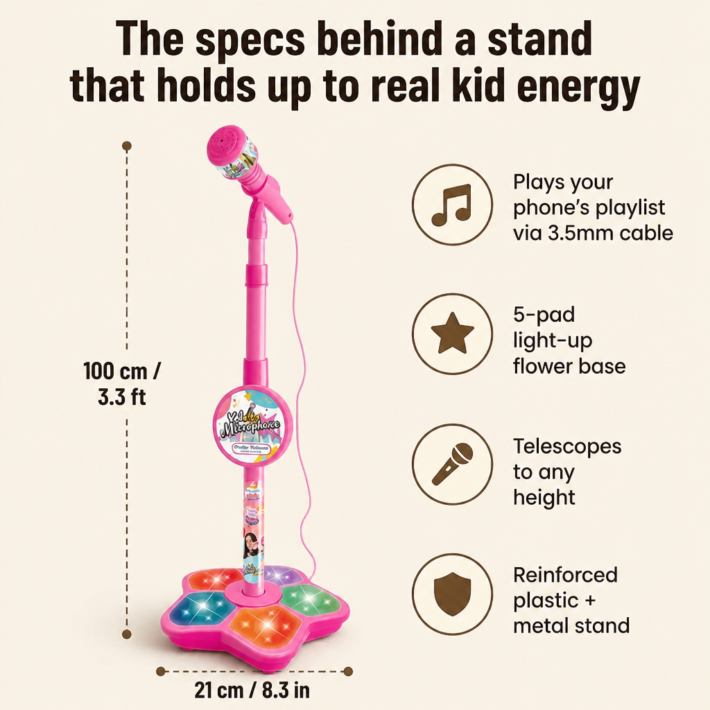 HarmonyVibe™ — Swap the Hairbrush Mic for a True Performer’s Stand | Pink, Blue, Black