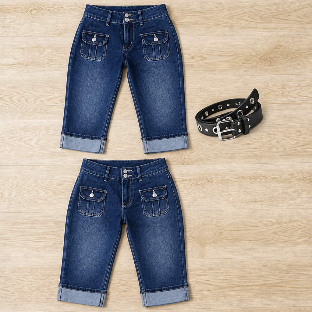 VitalDenim™ Slim Fit Stretch Capris — Embrace Every Curve with Unstoppable Comfort