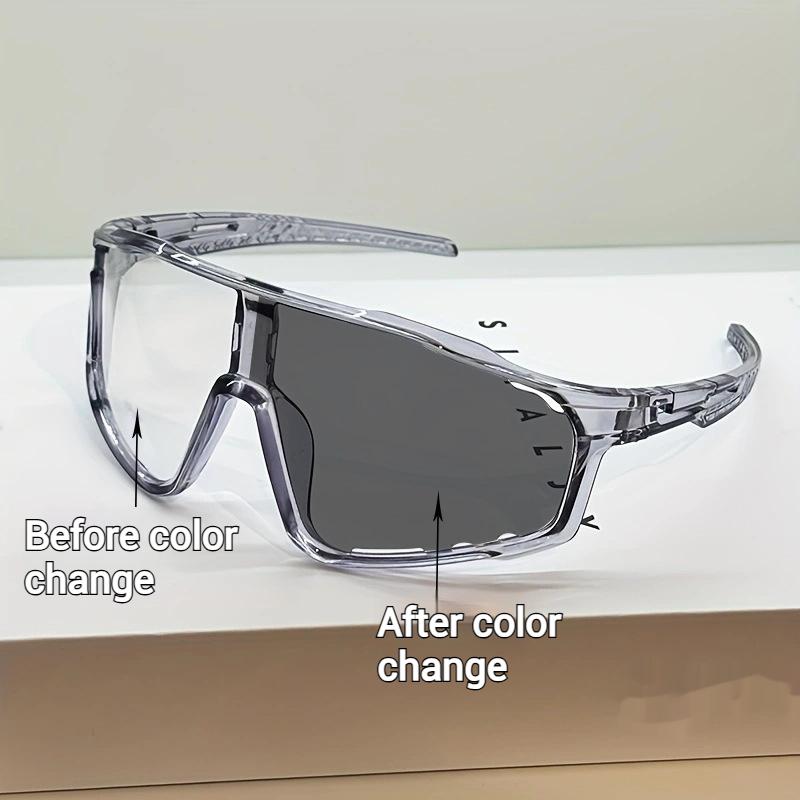 Wraparound Sports Sunglasses with Auto Darkening and UV Protection, Unisex