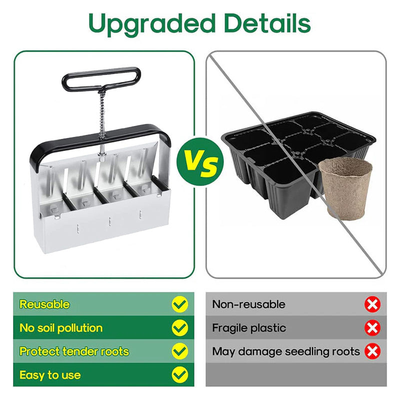 Earth Block Press in Stainless Steel – Eco-Friendly Seed Starting Tool