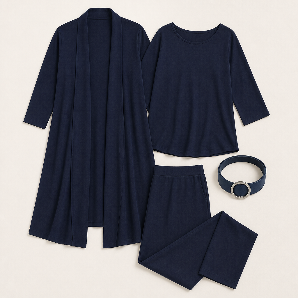 LumeEra™ – Laid-Back 3-Piece Lounge Set Featuring Long Open-Front Cardigan