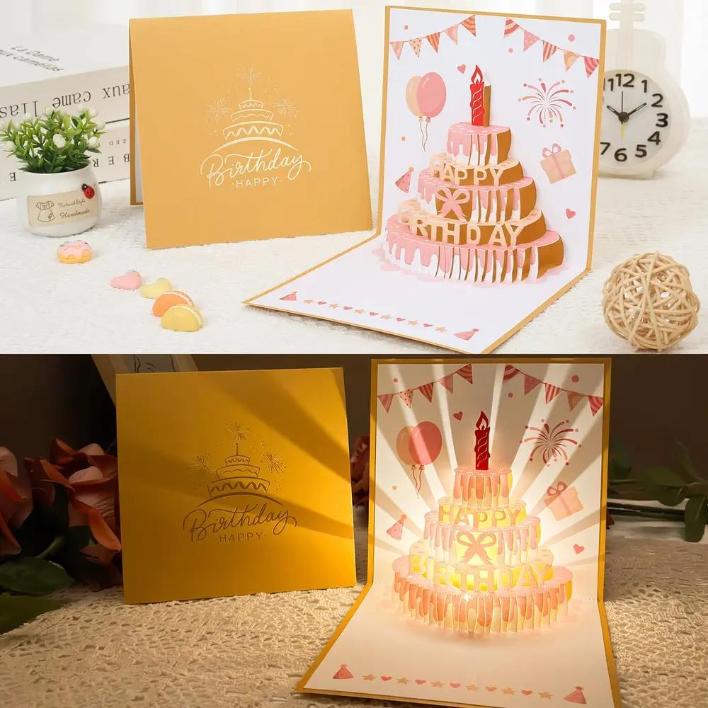 Handcrafted 3D Birthday Card with Music and LED Lighting