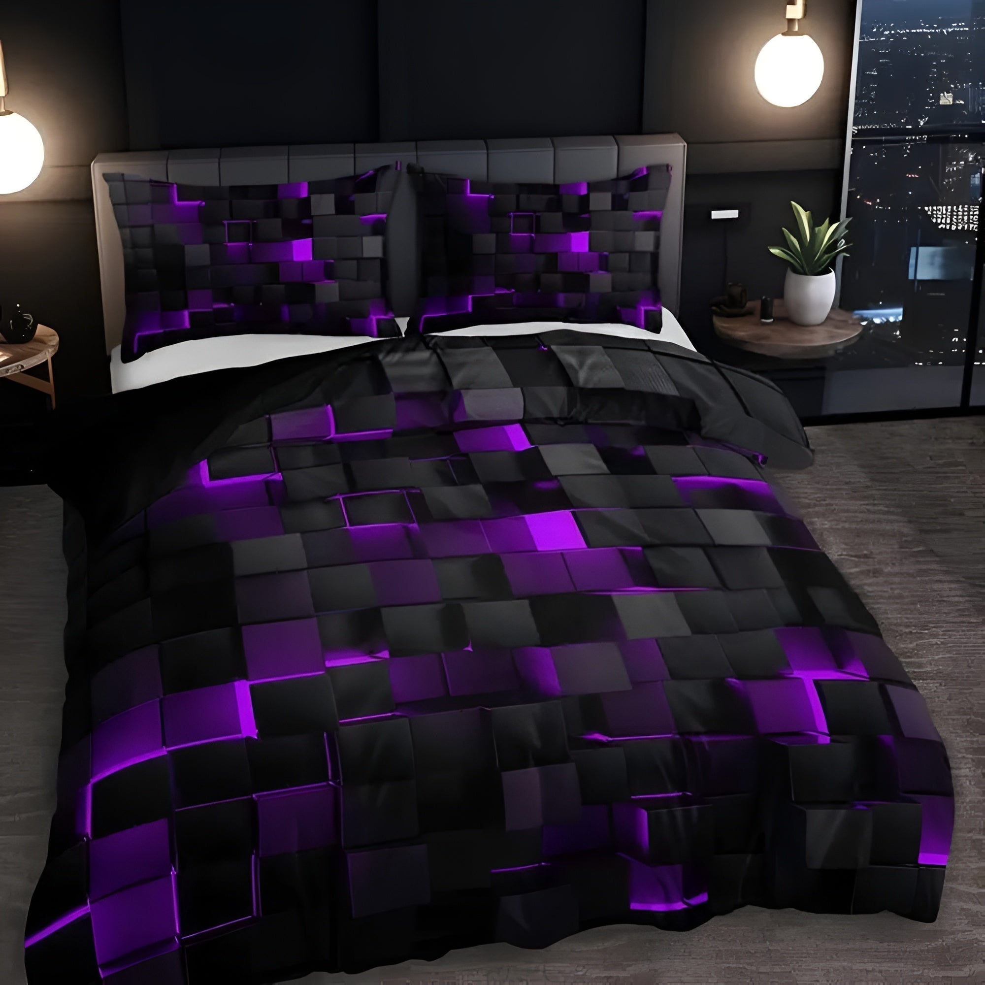 Futuristic 3D Comfort Bedding Set for Gamers
