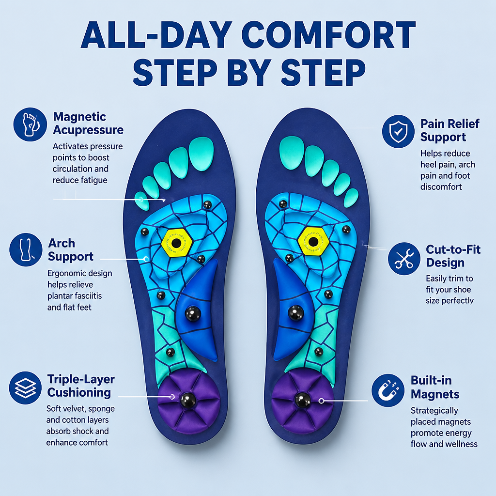 StridePulse™ Insoles — Unlock All-Day Energy and Pain-Free Steps