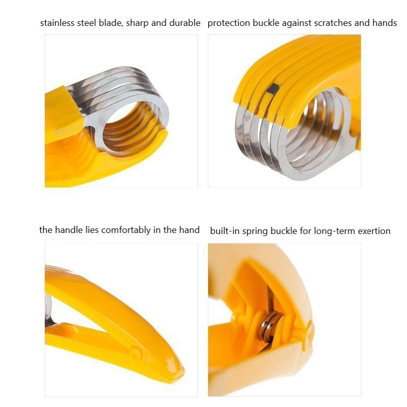 Ergonomic Handheld Slicer for Bananas with Stainless Steel Blades