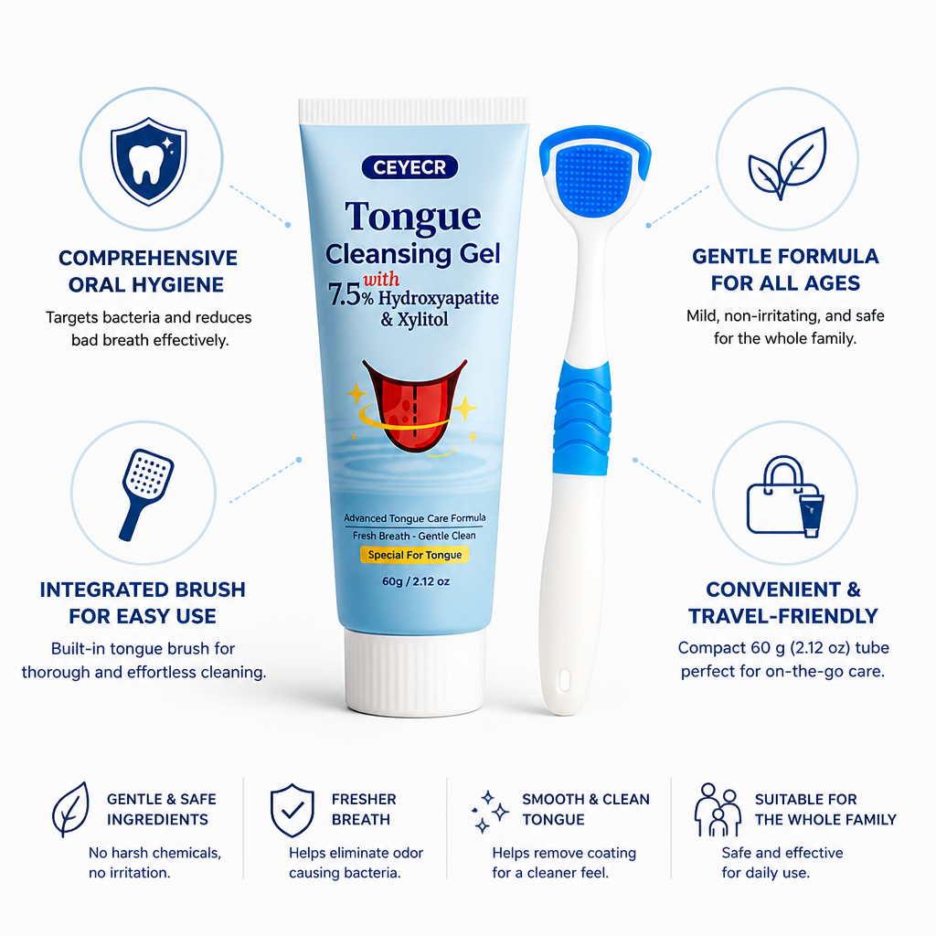 Gentle Breath-Freshening Tongue Cleaning Gel (With Brush)