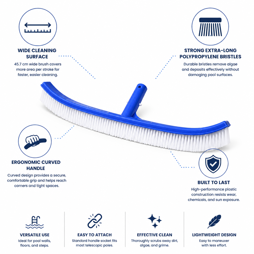 18-Inch Wide Pool Brush (Extra-Long Bristles)