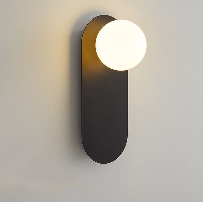 Decorative Oval Backplate Wall Sconce in Nordic Minimalist Style
