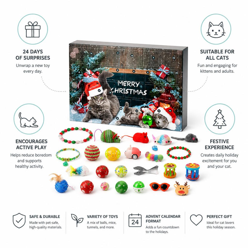 Interactive 24-Day Cat Toy Advent Calendar